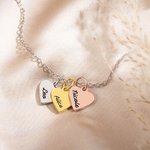 Collana personalizzata con nome e charm a forma di cuore - Regalo di compleanno, anniversario e famiglia