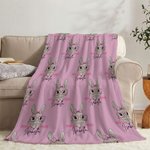 Personalizzato Cute Easter Bunny Coperta morbida con nome Home Decor Regalo di Pasqua per la famiglia bambini