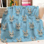 Personalizzato Cute Easter Bunny Coperta morbida con nome Home Decor Regalo di Pasqua per la famiglia bambini