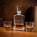 Personalized Pour Lines Name Hexagonal Decanter 2 Whiskey Glasses Set with Wooden Storage Box Birthday Anniversary Gift for Men Whiskey Lovers