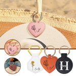 Clips de Chapeau Magnétiques en Cuir Personnalisés avec Initiale Nom Fleur de Naissance Lot de 2 Accessoires de Voyage Cadeau Vacance d'Été pour Femme