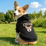 Personlig Funny Face Photo Soft Dog Hoodie med navn og år Pet Supplies Dog Bursdagsgave til hundeeiere elskere