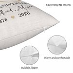 Taie d'oreiller personnalisée pour anniversaire de mariage avec le nom du couple et l'année Cadeau d'anniversaire de la Saint-Valentin pour couple