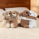 Personalisierte Bären Welpen mit Namen | Umarmende Kuscheltiere mit Lavendelduft | Jahrestag Geburtstag Valentinstag Geschenk für Kinder Freunde Paare