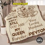 Personalized Long-Tailed Couple Marsupilami Soft Tassel Throw Blanket with Name Valentine's Day Anniversary Gift for Couple | Callie × Marsupilami®