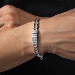 Bracelet en acier inoxydable personnalisé avec 1-12 noms gravés - Cadeau d'anniversaire fête des Pères pour les hommes