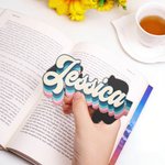 Segnalibro magnetico personalizzato a strisce colorate in stile retrò con nome Accessori per la lettura Regalo di compleanno per topi di biblioteca