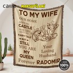 Personalized Long-Tailed Couple Marsupilami Soft Tassel Throw Blanket with Name Valentine's Day Anniversary Gift for Couple | Callie × Marsupilami®