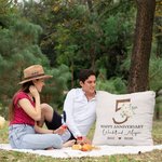 Taie d'oreiller personnalisée pour anniversaire de mariage avec le nom du couple et l'année Cadeau d'anniversaire de la Saint-Valentin pour couple