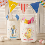 Personalisierte niedliche Hase Tier Osterei Sterne Hasenohren Korb mit Namen Eierjagd Party Ostergeschenk für Jungen Mädchen
