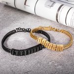 Bracelet en acier inoxydable personnalisé avec 1-12 noms gravés - Cadeau d'anniversaire fête des Pères pour les hommes