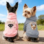 Personlig Funny Face Photo Soft Dog Hoodie med navn og år Pet Supplies Dog Bursdagsgave til hundeeiere elskere