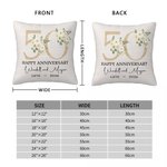Taie d'oreiller personnalisée pour anniversaire de mariage avec le nom du couple et l'année Cadeau d'anniversaire de la Saint-Valentin pour couple