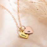 Collana personalizzata con nome e charm a forma di cuore - Regalo di compleanno, anniversario e famiglia