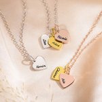 Collana personalizzata con nome e charm a forma di cuore - Regalo di compleanno, anniversario e famiglia