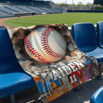 Personalisierte Sportball Design Wurfdecke mit Namen und Nummer Home Decor Geburtstagsgeschenk für Sportliebhaber