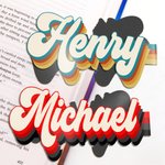 Segnalibro magnetico personalizzato a strisce colorate in stile retrò con nome Accessori per la lettura Regalo di compleanno per topi di biblioteca