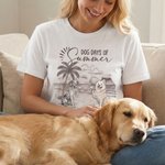 Personalized Dog Days Of Summer 1-5 Dogs White T-shirt with Names Pet Party Birthday Adoption Anniversary Gift for Pet Lovers