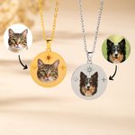 Personalisierte niedliche Haustier Gesicht Foto Birthstone Halskette mit Text Adoption Day Geburtstagsgeschenk für Tierbesitzer