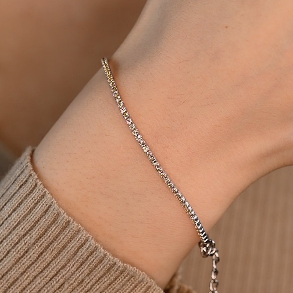 Personalized Minimalist Style Initial Charm Sterling Silver Tennis Bracelet Dainty Jewelry Birthday Anniversary Gift for Women Tennis Lovers 5