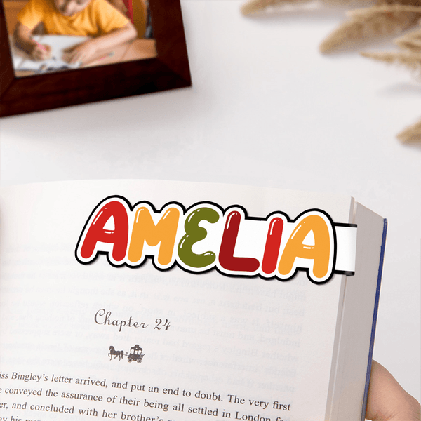 Personalised Brightly Coloured Name Magnetic Bookmark Clip Reading Accessory Birthday Back to School Daily Use Gift for Book Lovers Bookworms