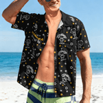 Personalised This Grandpa Belongs To Doodle Cute Line Cartoon Character Stylish Hawaiian Shirt with Name Father's Day Birthday Gift for Man Dad Family