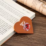 Personalisierte Kristall Geburt Blume PU Leder Herz Ecke Lesezeichen mit Namen Lesen Geburtstag Geschenk für Buchliebhaber Bücherwürmer