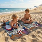 Toalla de playa personalizada de baloncesto, béisbol, crack y secado rápido con nombre y número Accesorios de playa Regalo de cumpleaños para los amantes del deporte