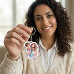 Personalizzato Cartoon coppia portachiavi in acrilico con nomi uso quotidiano San Valentino Anniversario regalo per la coppia fidanzato fidanzata