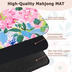 Personlig blomsterdesignet vinmonogram Neopren Mahjong-matte med oppbevaringspose Bursdagsgave til Mahjong-elskere