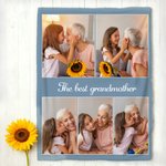 Personlig flerfärgad 1-12 foton collage mjuk filt med text heminredning födelsedagspresent för familj vänner