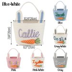 Personalized Carrot Bunny Ears Reusable Easter Basket with Name Egg Hunting Accessories Easter Gift for Boys Girls