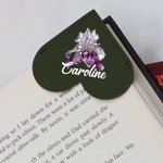 Personalisierte Kristall Geburt Blume PU Leder Herz Ecke Lesezeichen mit Namen Lesen Geburtstag Geschenk für Buchliebhaber Bücherwürmer