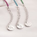 Personalised Minimalist Style Initial Charm Sterling Silver Tennis Bracelet Dainty Jewellery  Birthday Anniversary Gift for Women Tennis Lovers