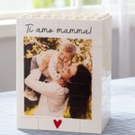 Ti voglio bene papà - Portapenne di mattoncini personalizzato con foto - ideale per festa del papà e San Valentino