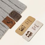 Gepersonaliseerde Set van 10 Gebloemde PU-leren Labels met Tekst en Initiaal Handwerkaccessoires Verjaardagscadeau voor Liefhebbers van DIY en Breien