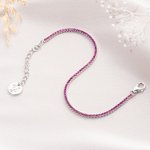 Personalised Minimalist Style Initial Charm Sterling Silver Tennis Bracelet Dainty Jewellery  Birthday Anniversary Gift for Women Tennis Lovers