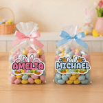 Personalised Cute Easter Bunny Ears Waterproof Stickers Labels with Name Gift Decoration Easter Day Party Favors for Kids