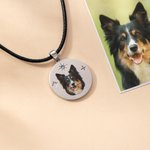Personalisierte niedliche Haustier Gesicht Foto Birthstone Halskette mit Text Adoption Day Geburtstagsgeschenk für Tierbesitzer