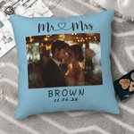 Personalisierte Multi-Color-Foto werfen Kissenbezug mit Namen Hochzeit Valentinstag Geschenk für Paar