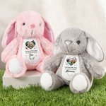 Personalised Cute Bunny Heart Photo Plush Stuffed Toy with Name Date and Text Easter Holiday Gift for Kids