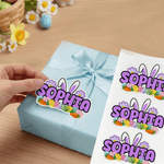 Personnalisé - Oreilles de lapin de Pâques - Etiquettes imperméables avec nom - Décoration de cadeau - Fête de Pâques - Favori pour les enfants