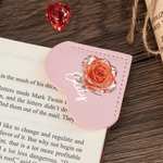 Personalisierte Kristall Geburt Blume PU Leder Herz Ecke Lesezeichen mit Namen Lesen Geburtstag Geschenk für Buchliebhaber Bücherwürmer