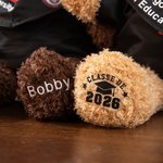 Ours en Peluche Personnalisé avec Nom et Badge d’École Cadeau de Fin d’Études pour Amis Cadeau Fin d’Études pour Amis Maternelle ou Université