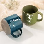 Gepersonaliseerde Floral Initial Name 12 oz Keramische Mok met Biscuit Base Dagelijks gebruik Kantoor Verjaardagscadeau voor familie Vrienden Collega's