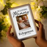 Gepersonaliseerde LED Spiegelnachtlampje Fotolijst met Bijnaam en Datum Herinneringsgeschenk en Troostgeschenk bij Verlies van een Dierbare
