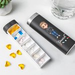 Personalized Cartoon Character Push-pull Food-grade Weekly Pill Organizer Box with Name Get Well Soon Birthday Travel Gift for Family Friends