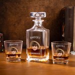 Personalisierte Foto Whiskey Dekanter mit Namen Vatertag Geburtstag Geschenk für Männer Whiskey-Liebhaber