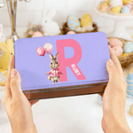 Personalisierte Multicolor niedlichen Ostern Kaninchen Initial Keks Zinn Aufbewahrungsbox mit Namen Ostern Party Geschenk für Jungen Mädchen