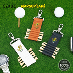 Personlig Marsupilami PU-läder Golf Tee Holder Bag Tag med namn och 5 st bambu tees Sportgåva för golfspelare | Callie × Marsupilami®